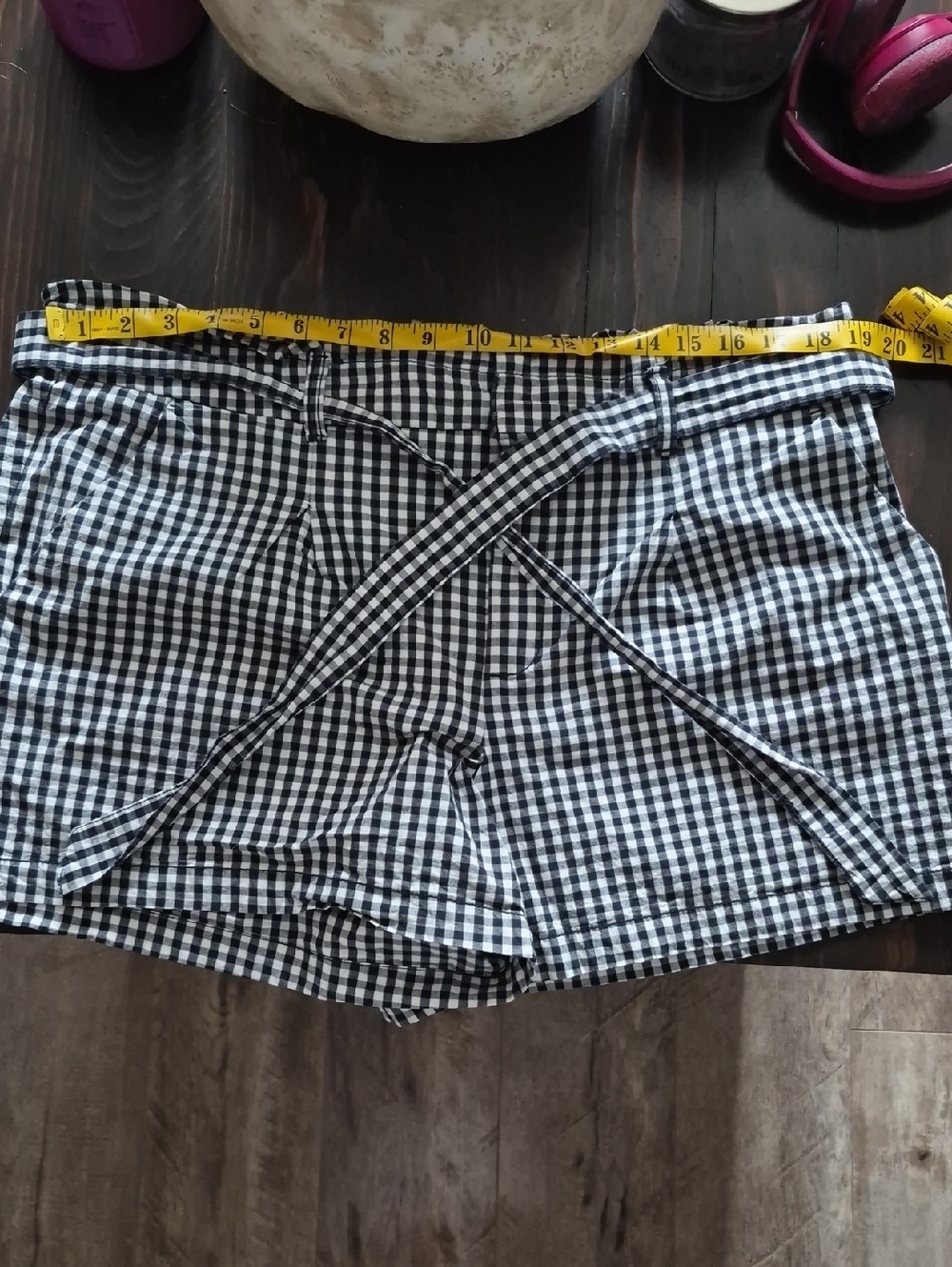 George Black and White Gingham Skort Shorts